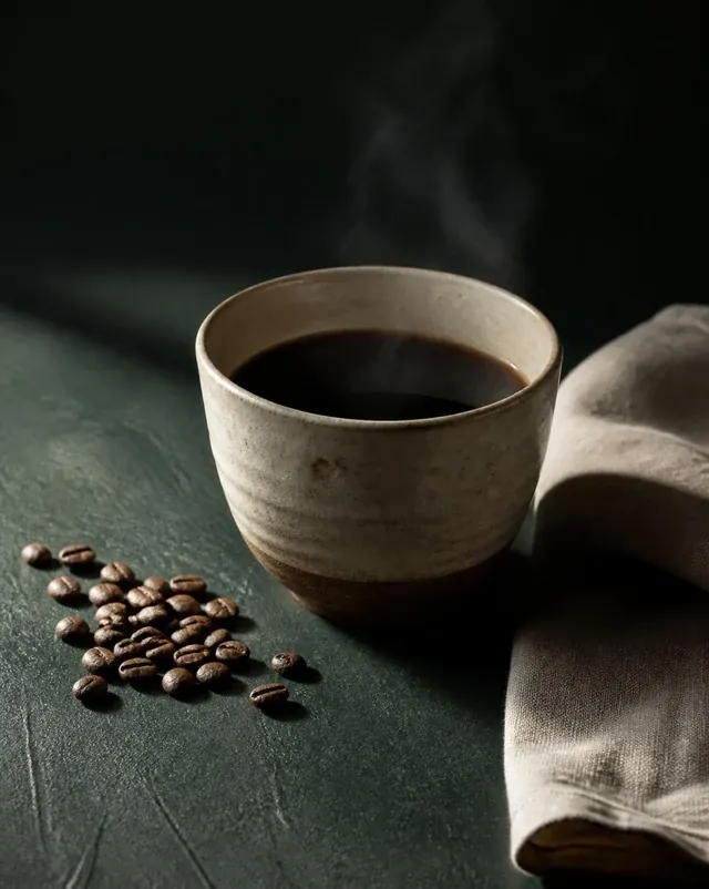 A carefully prepared cup of Kenyan coffee